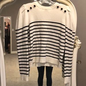 BRAND NEW!! Joie white with navy stripe Sweater
